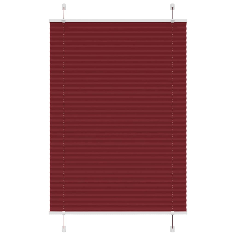 Plissee Bordeauxrot 90x150 cm Stoffbreite 89,4 cm Polyester