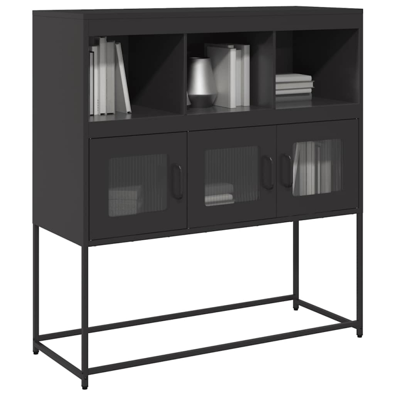 Sideboard Schwarz 100,5x39x107 cm Kaltgewalzter Stahl