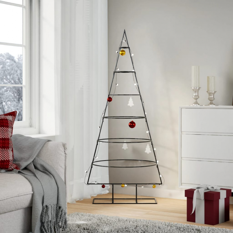 Metall-Weihnachtsbaum für Dekorationen Schwarz 150 cm