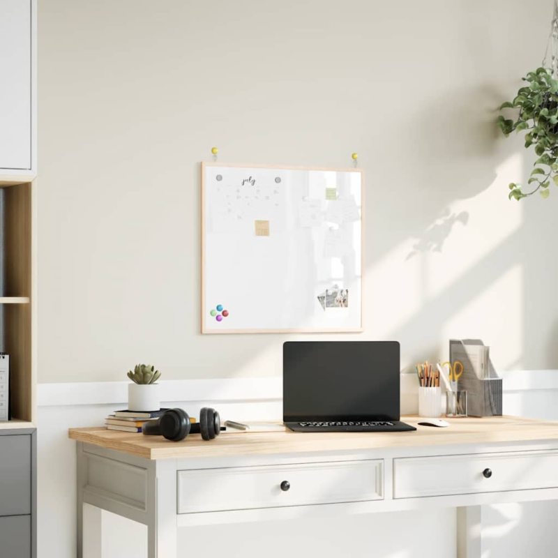 Magnetisches Whiteboard mit massivem Kiefernholzrahmen 60x55 cm