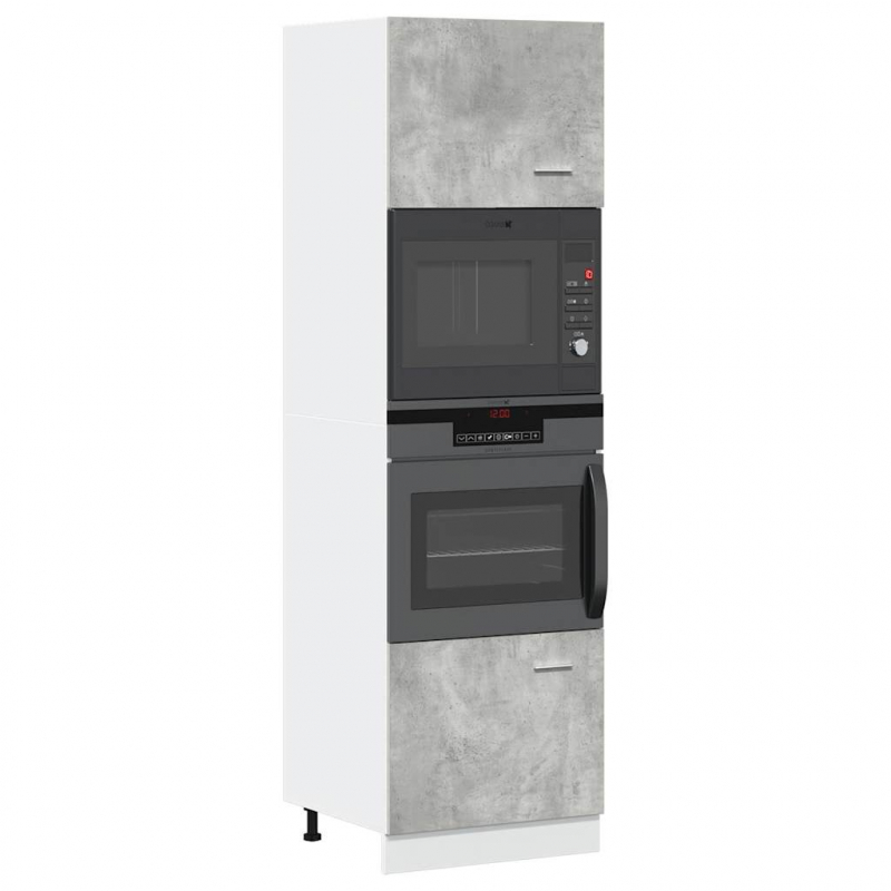 Mikrowellenumbauschrank Lyon Betongrau 60x57x207 cm Holzwerkstoff