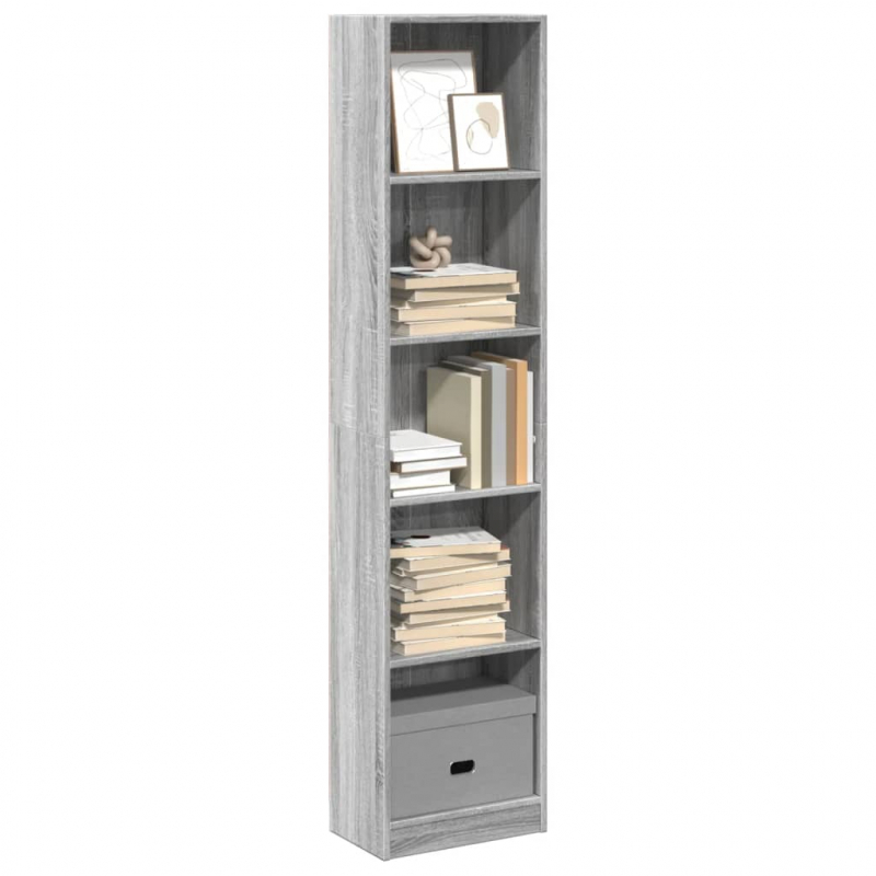Bücherregal Grau Sonoma 40x24x176 cm Holzwerkstoff