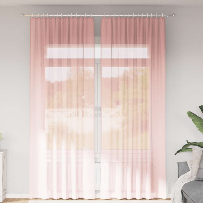 Voile Vorhänge mit Schlaufen 2 Stk. Rosa 140x260 cm