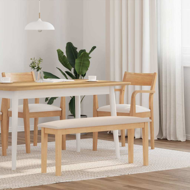 Bank 110 cm Massivholz Gummibaum