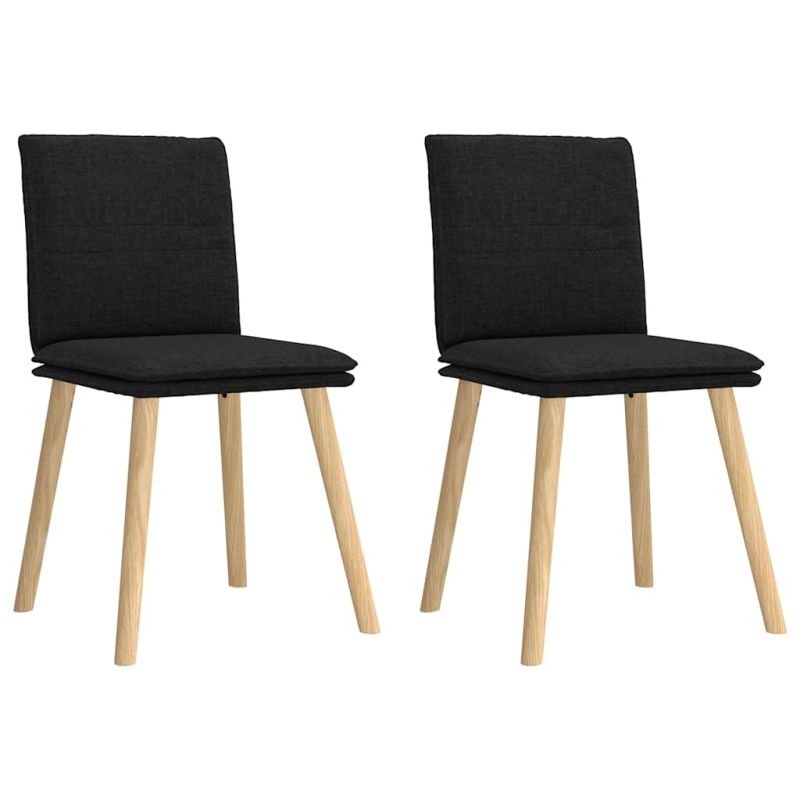 Esszimmerstühle 2 Stk. Schwarz Stoff