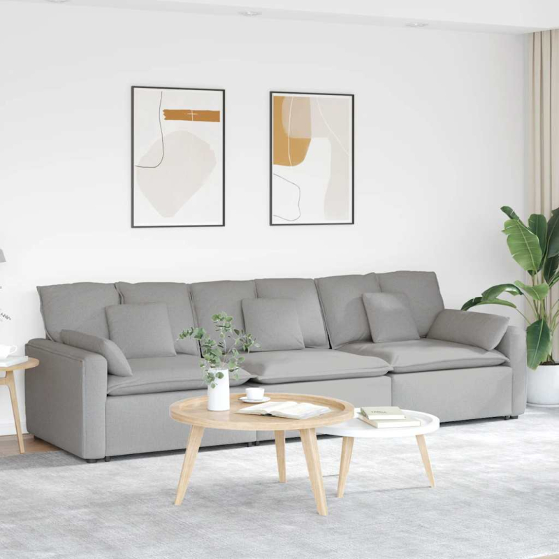 Modulares Sofa mit Kissen Wolkengrau