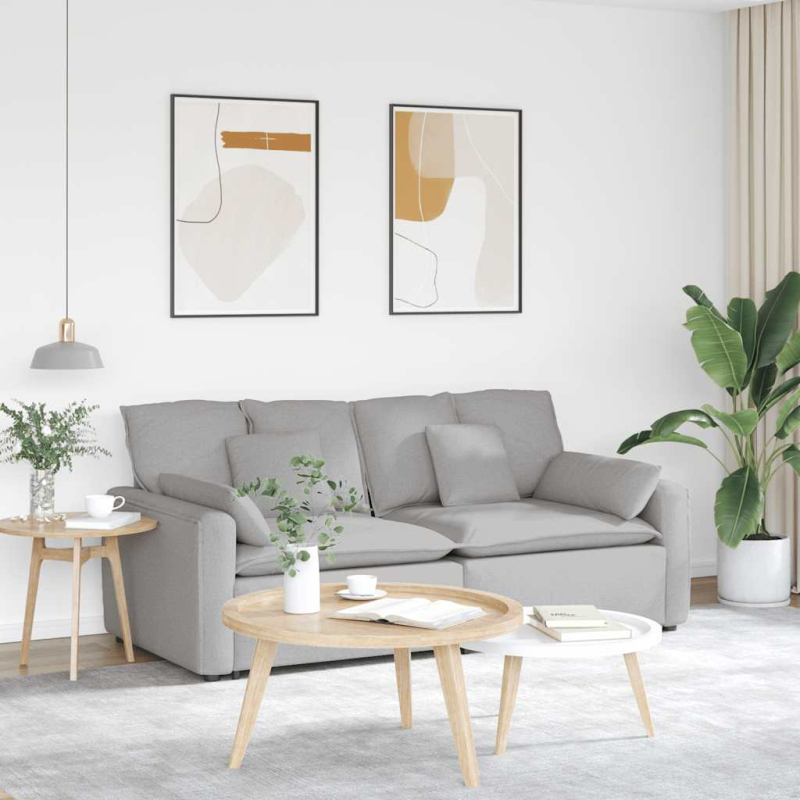 Modulares Sofa mit Kissen Wolkengrau