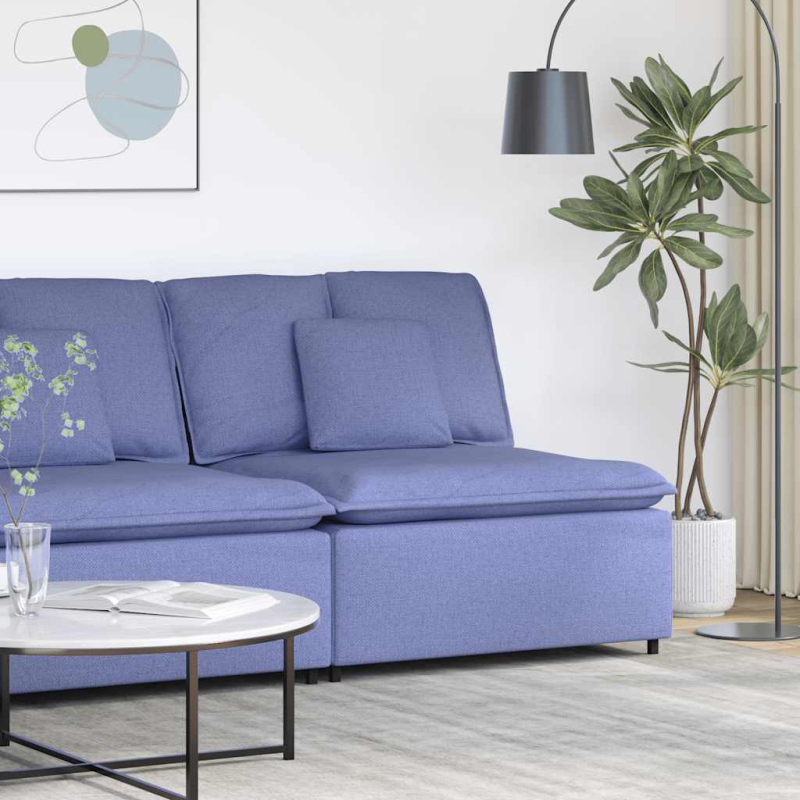 Modulares Sofa Mittelmodul mit Kissen Jeansblau 100 cm