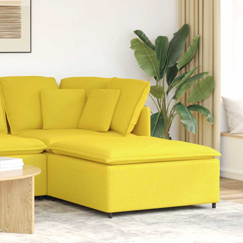Modulares Sofa Fußhocker-Modul Hellgelb 100x100x48 cm