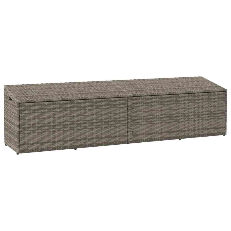 Garten-Auflagenbox Grau 220x50x58 cm Poly Rattan
