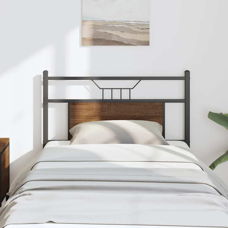 Kopfteil Braun Eichen-Optik 80 cm Holzwerkstoff und Stahl