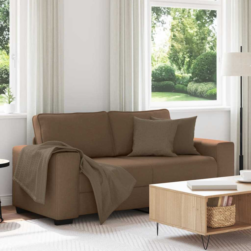 2-Sitzer-Sofa Braun 140 cm Stoff