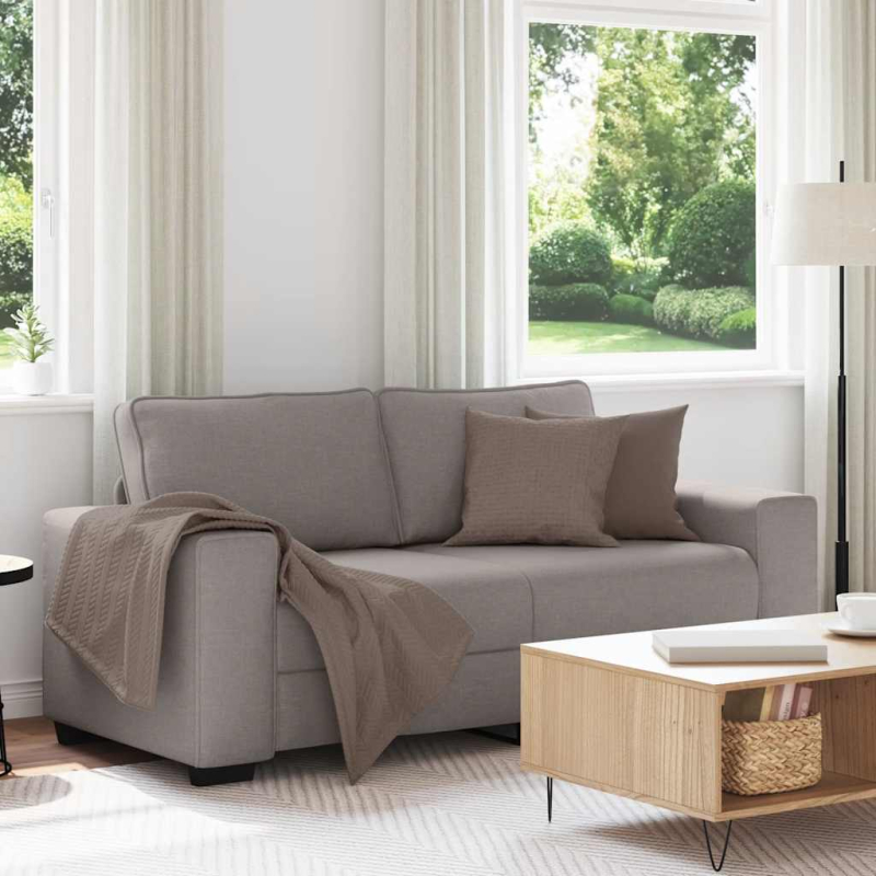 2-Sitzer-Sofa Taupe 140 cm Stoff