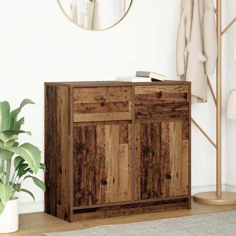 Sideboard mit Schublade Altholz-Optik 80x34x76 cm Holzwerkstoff