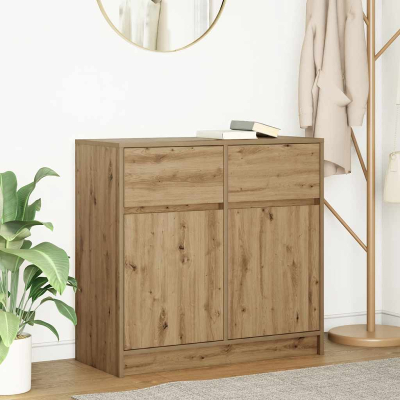 Sideboard mit Schublade Artisan-Eiche 80x34x76 cm Holzwerkstoff