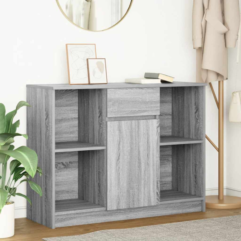 Sideboard mit Schublade Grau Sonoma 101x35x76 cm Holzwerkstoff