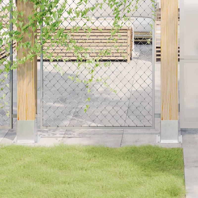 Pfostenträger Quadratisch 4Stk. Silber 101x101mm Stahl Verzinkt