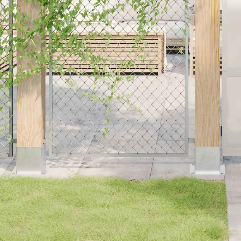 Pfostenträger Quadratisch 4Stk. Silber 141x141mm Stahl Verzinkt