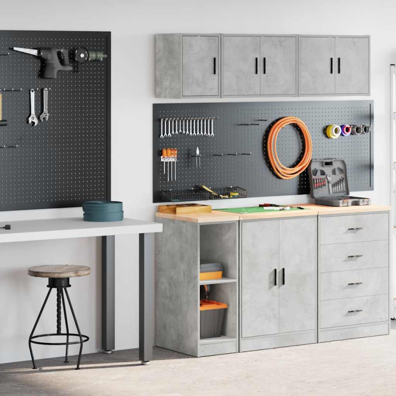 Garagenschränke 2 Stk. Betongrau Holzwerkstoff