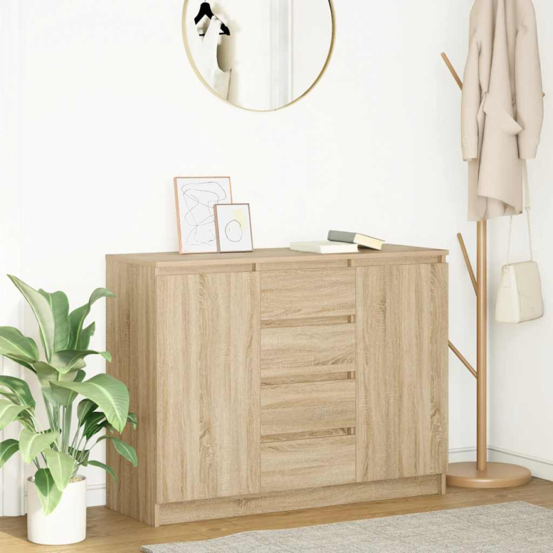 Sideboard mit Schubladen Sonoma-Eiche 100,5x35x76 cm