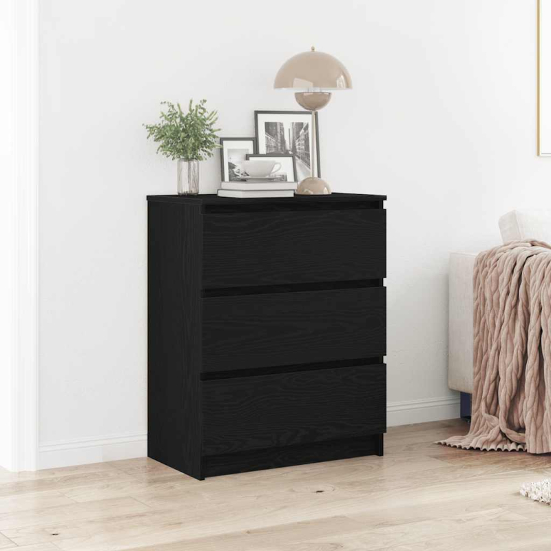 Sideboard Schwarz Eichen-Optik 60x35x76 cm Holzwerkstoff