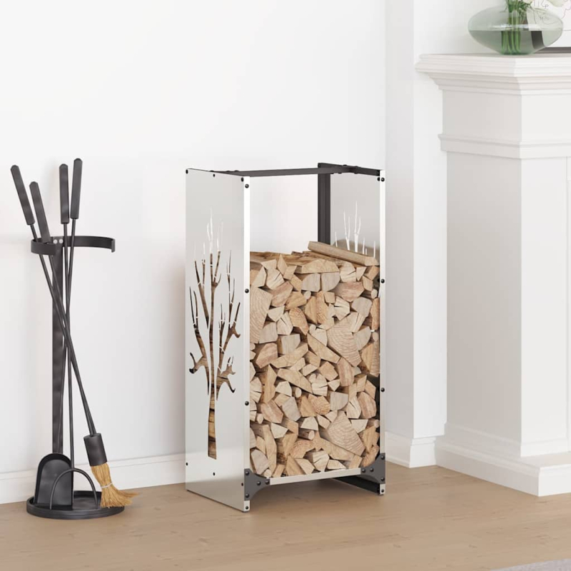 Brennholzregal 40x30x80 cm Edelstahl