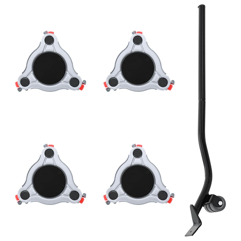 Möbelrollen 4 Stk. mit Heber 14,5x13,5x4 cm Stahl 400 kg