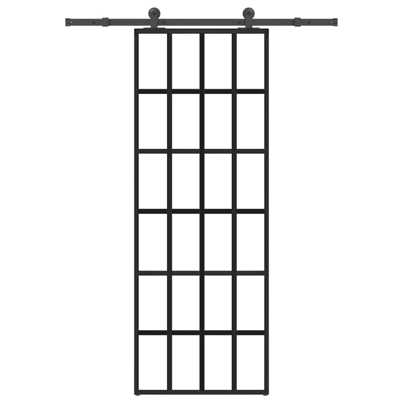 Schiebetür mit Beschlag 76x205 cm ESG-Glas & Aluminium