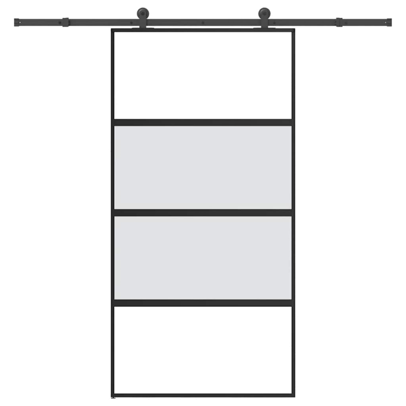 Schiebetür mit Beschlag 102,5x205 cm Hartglas & Aluminium