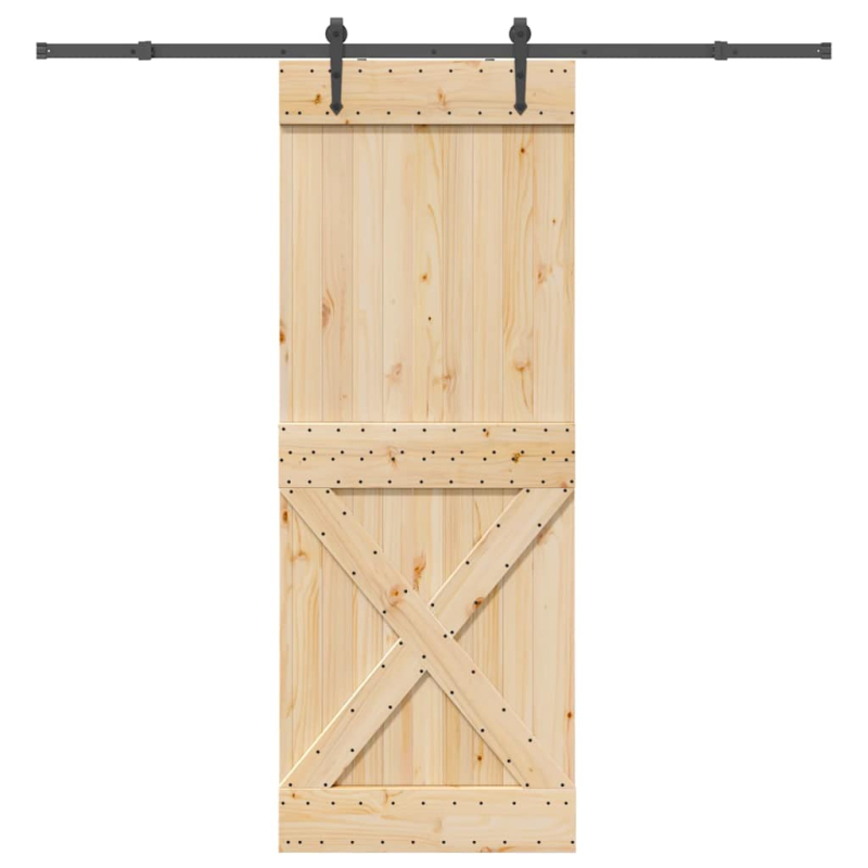 Schiebetür mit Beschlag 85x210 cm Massivholz Kiefer