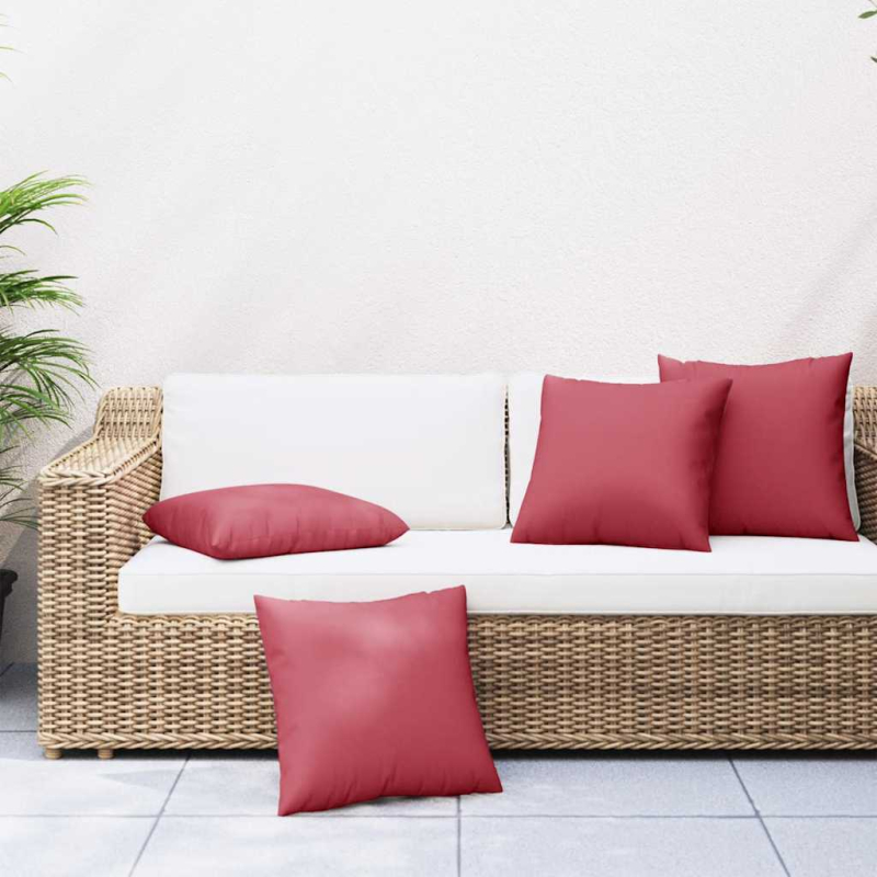 Sofakissen 4 Stk. Weinrot 40x40 cm Stoff