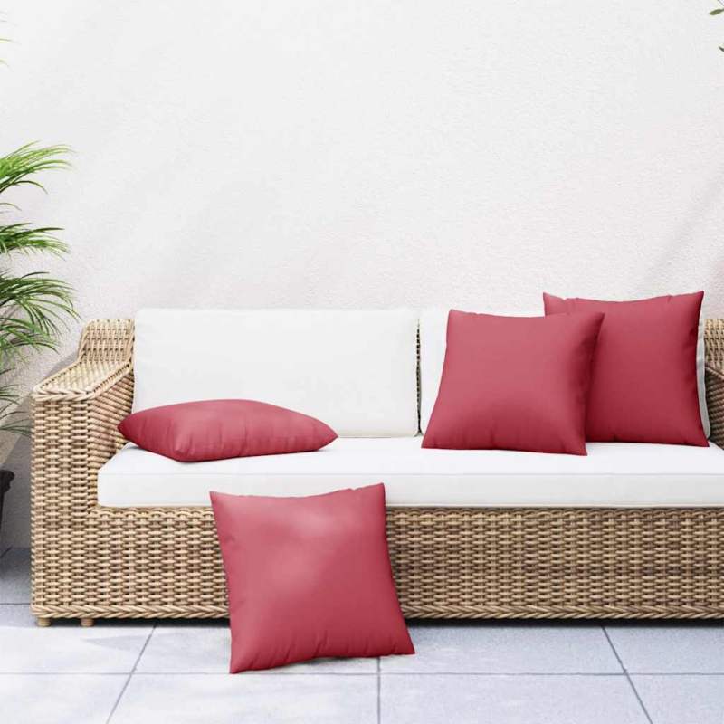 Sofakissen 4 Stk. Weinrot 60x60 cm Stoff