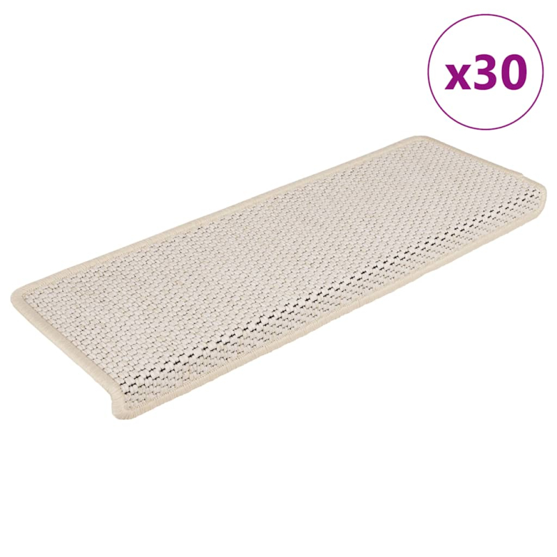 Stufenmatten Selbstklebend Sisal-Optik 30 Stk. 65x21x4cm Creme