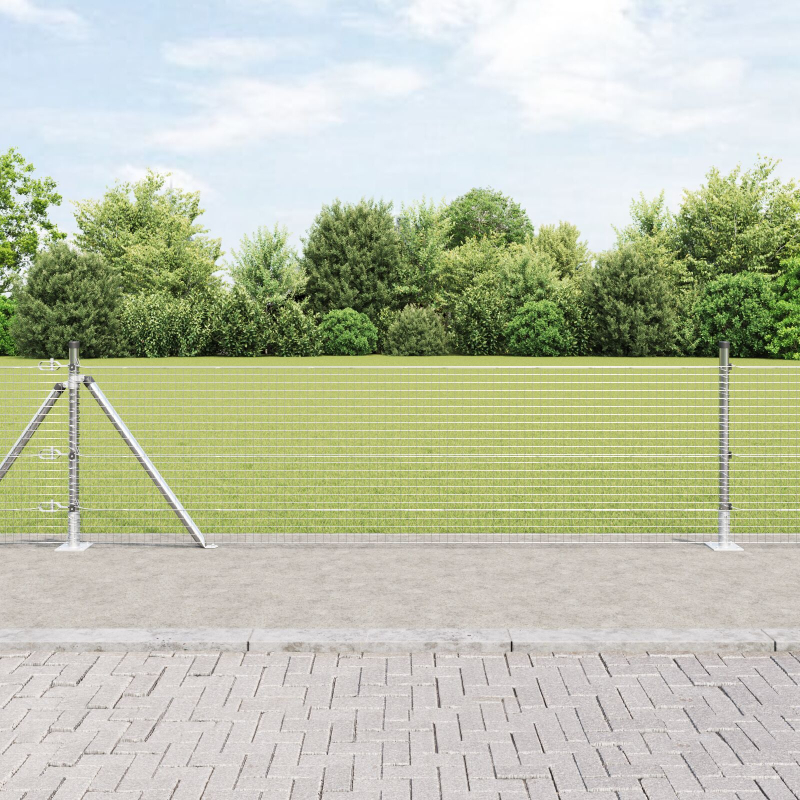 Welded Wire Zaun mit 13 Flanschpfosten 0,6x25 m Verzinkter Stahl