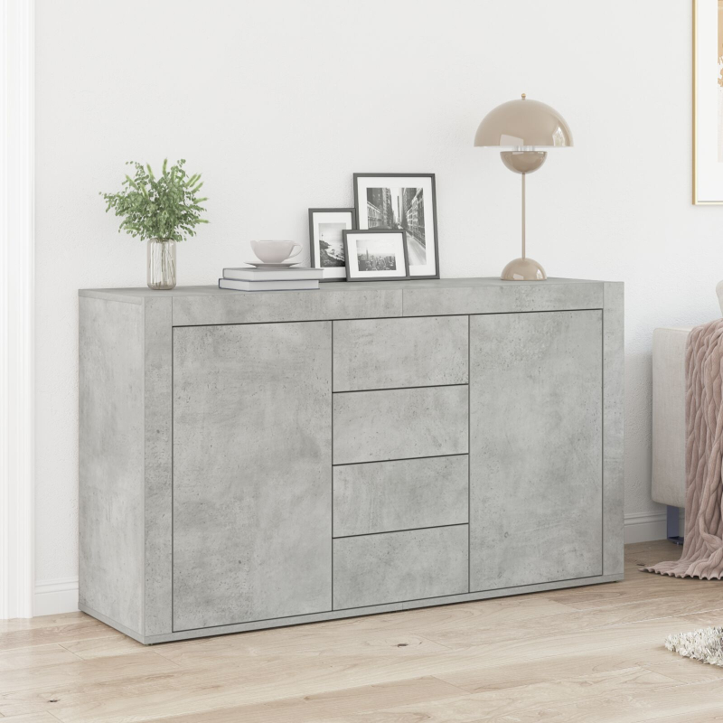 Sideboard Grau-Beton Holzwerkstoff 120 x 36 x 69 cm Stauraum