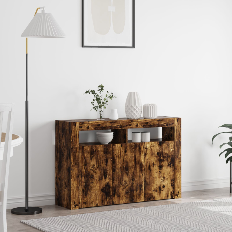 Sideboard Rauchige Eiche Engineered Wood 116 x 30 x 75 cm
