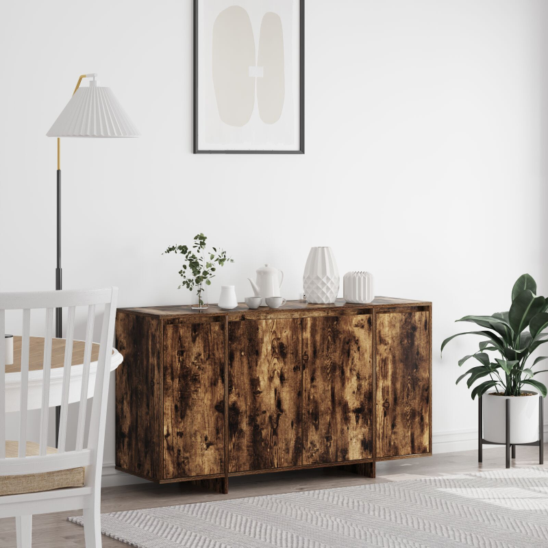 Geräumiges Eichen-Sideboard Geräucherte Eiche Holz 135 x 41 x 75 cm