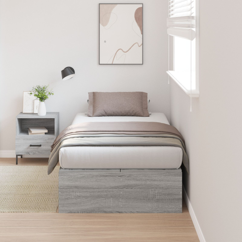 Aufbewahrungsbettgestell Grau Sonoma 80x200 cm