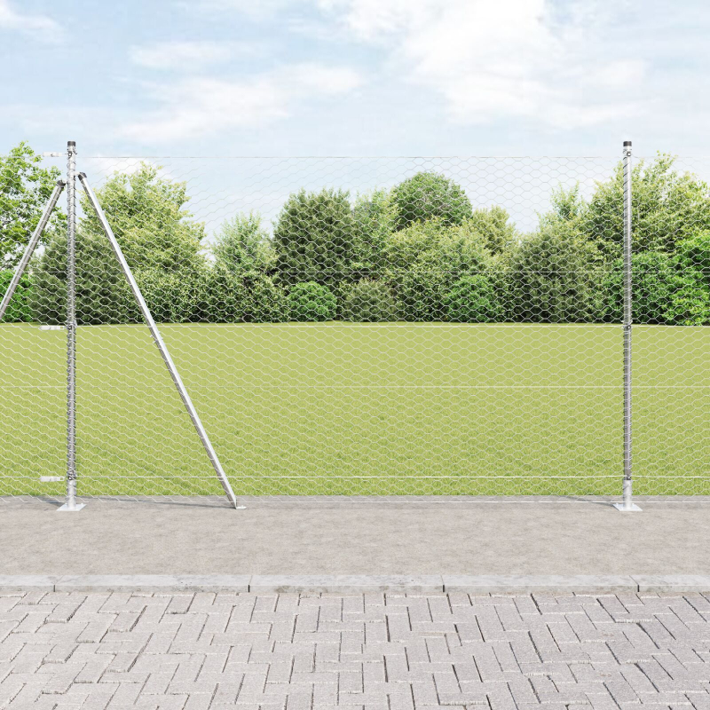 Zaun Set Set aus 2 Feuerverzinkter Stahl 25 x 1,5 m Langlebig
