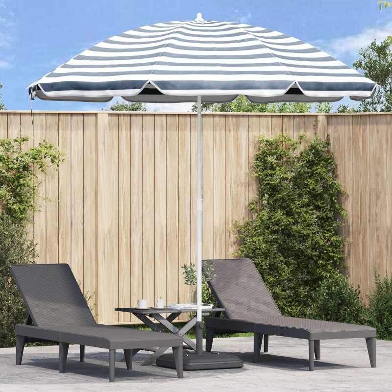 Strandparasol mit Aluminiumgestell Blau & Weiß 300 cm