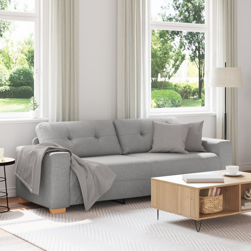 3-Sitzer Sofa in Wolkengrau, 180 cm, Stoff