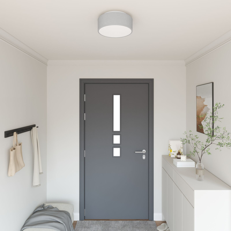 Deckenleuchten Flächenmontage Grau Ø 30 cm Stoff E27