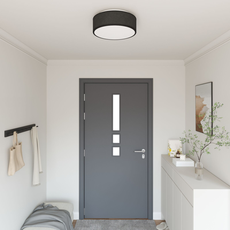 Deckenlichter Flush Mount Schwarz Ø 38 cm Stoff E27