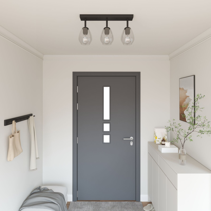 Deckenleuchten mit verstellbarem Glaslampenschirm in Anthrazit, E27