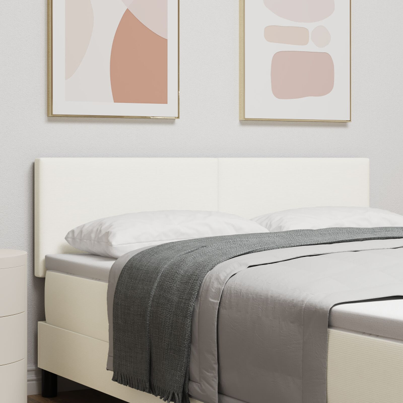 Kopfteil Einfaches Design Creme 160 cm Cordstoff