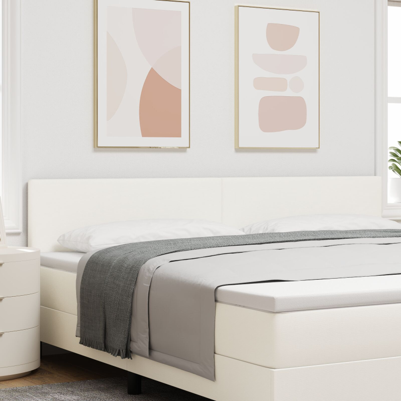 Kopfteil Schlichtes Design Creme 200 cm Cord-Stoff