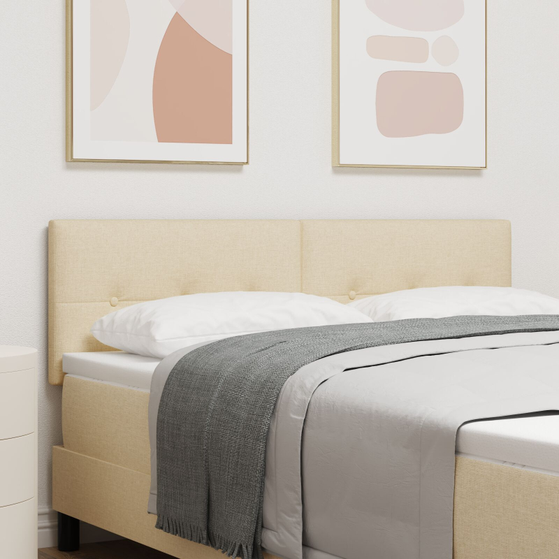 Kopfteil mit Knopfheftung Creme 160 cm Stoff