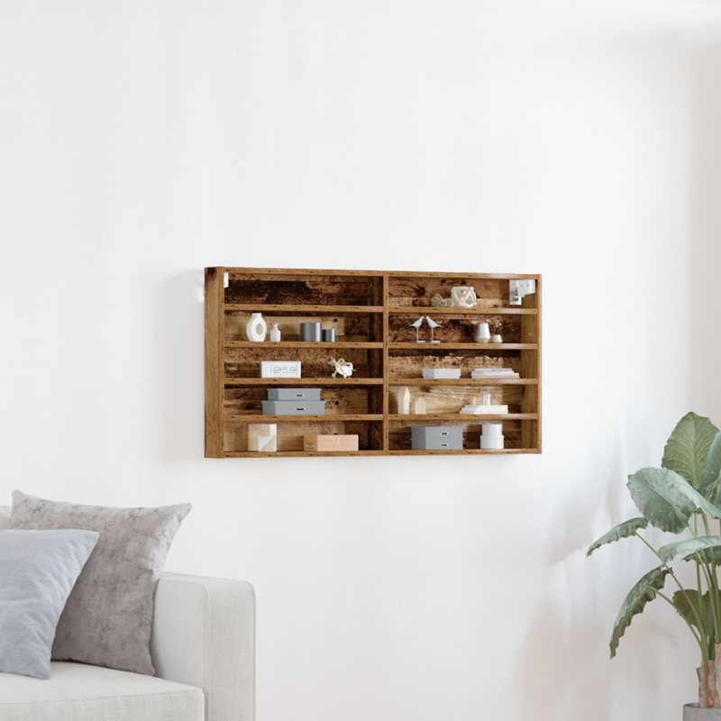 Wandregal im Vintage-Stil aus Altholz und Holzwerkstoff