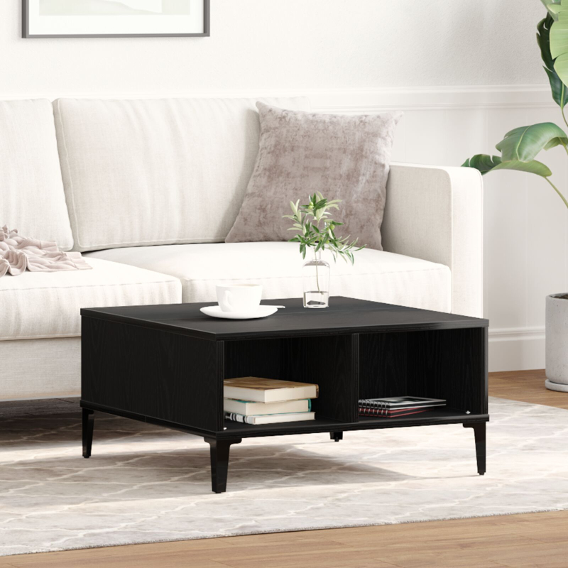 Couchtisch Schwarz Eiche 60x60x30 cm Holzwerkstoff