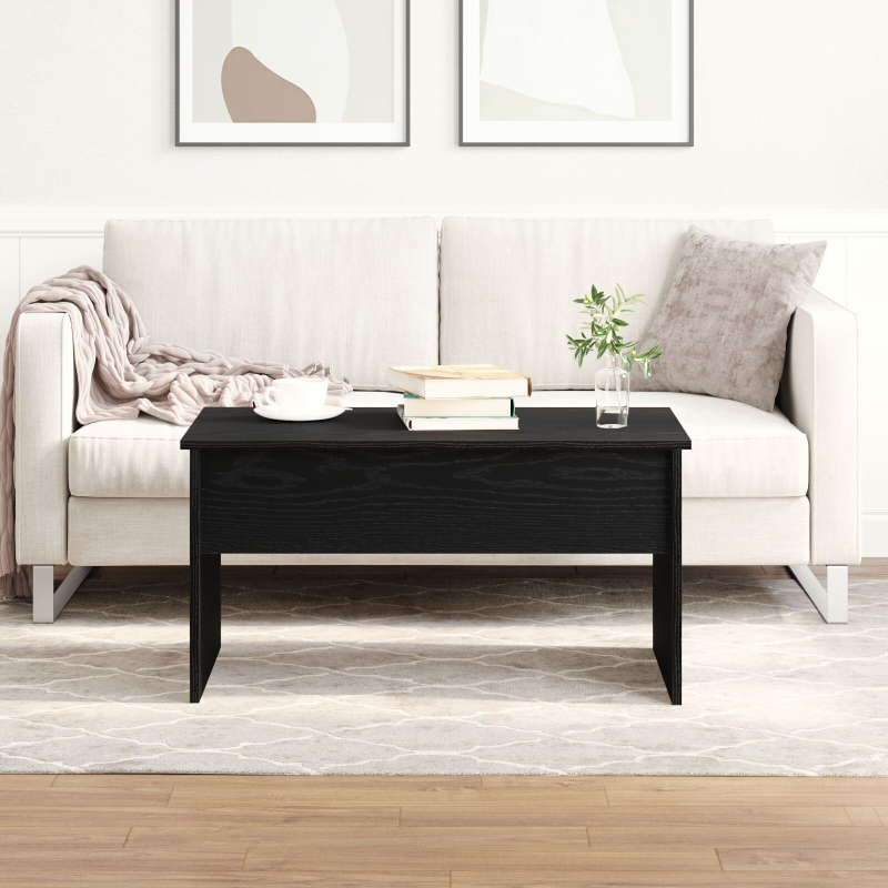 Schwarzer Eichenkaffee Tisch - 80 x 50,5 x 41,5 cm